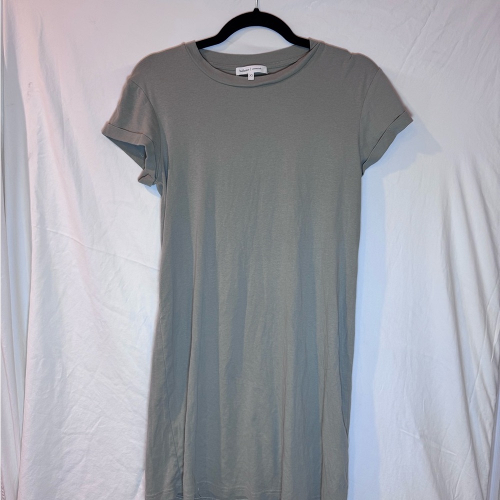 Bohme XS Sage Green Short Sleeve T-Shirt Dress